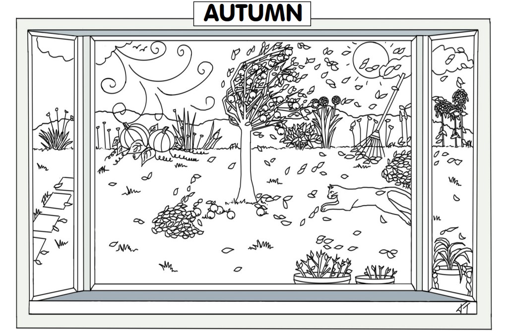 Dibujo de otoño (autumn) para colorear