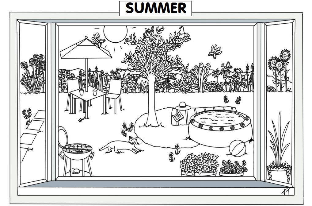 Dibujo de verano (summer) para colorear