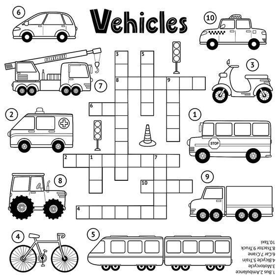 Ejercicios de transporte en inglés - English4Kids