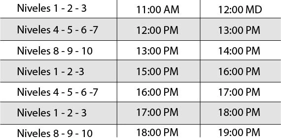 Horario de Club de Conversación en hora de Chile