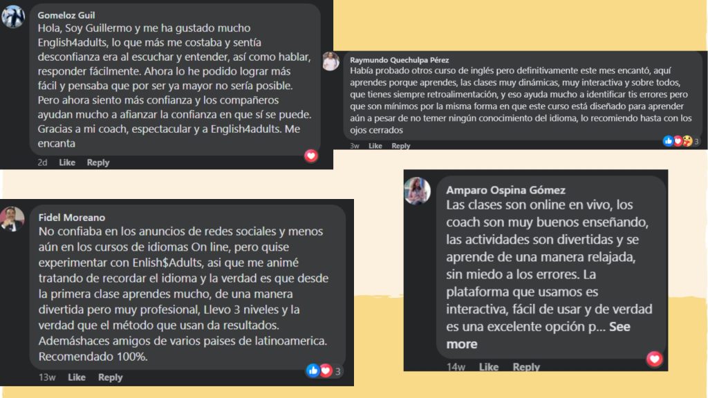 Adultos aprendiendo inglés