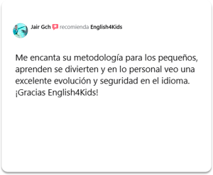 Reseña de un padre de familia: Los pequeños aprenden, se divierten y en lo personal veo una excelente evolución.
