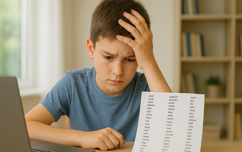 Niño que no logra aprender ingles con metodos tradicionales
