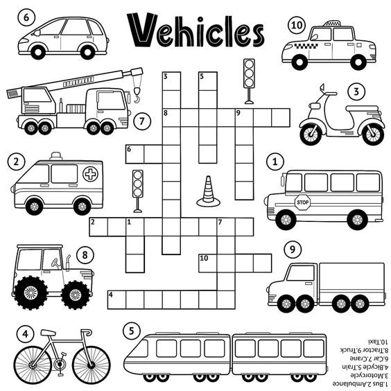 Ejercicios de transporte en inglés - English4Kids