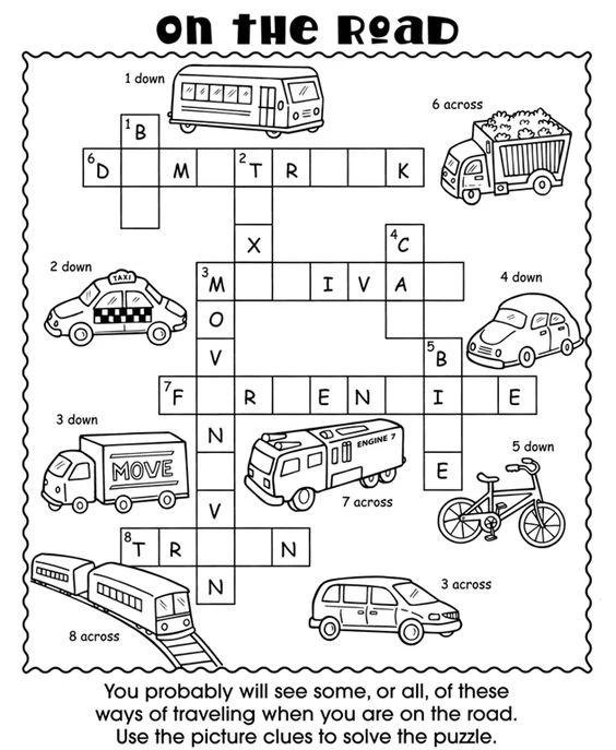 Ejercicios de transporte en inglés - English4Kids