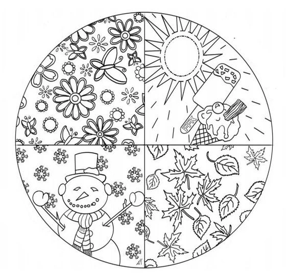 Estaciones del año para colorear - English4Kids