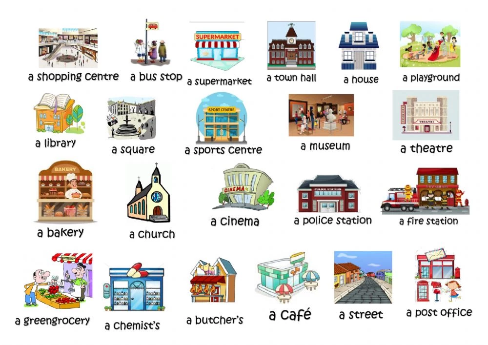 Lugares públicos - English4Kids